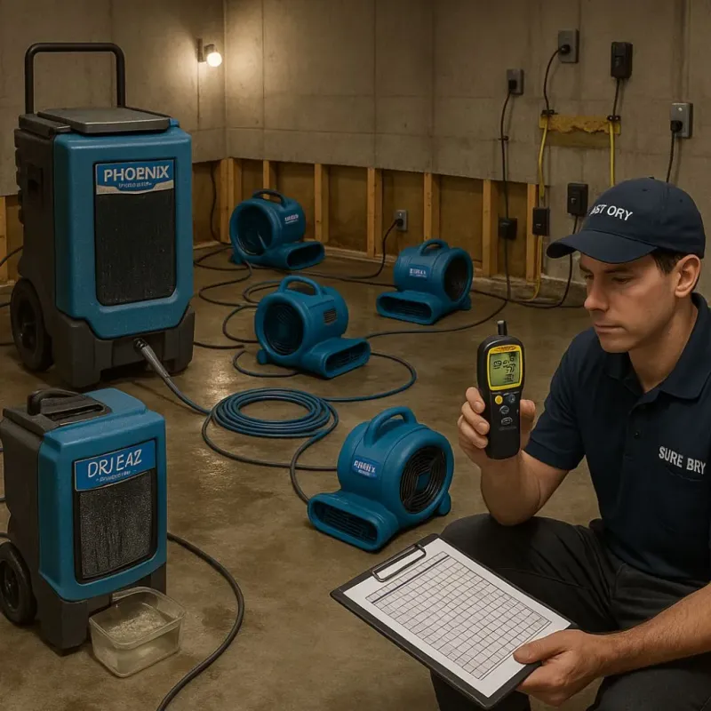 Structural Drying and Dehumidification process in Three Rivers, MA